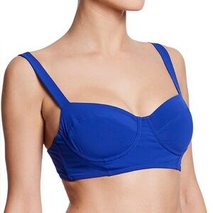 Hanky Panky Balconette Bikini Swimsuit Top Poolside Blue Medium